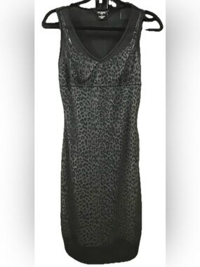 RARE Guess Vintage Y2K Black Sheer Leopard Mesh Slip Dress - Size: Small